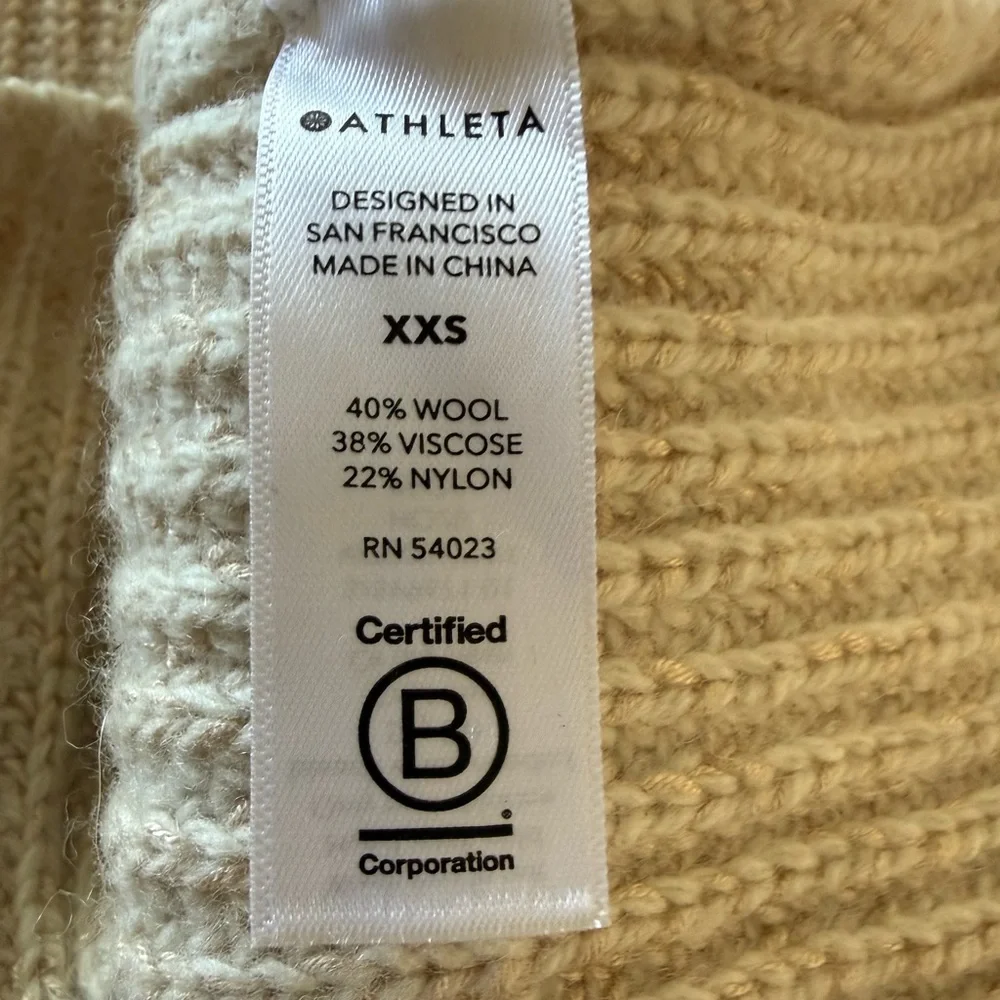 Athleta Sierra Crew Neck Wool Blend Pullover Sweater XXS